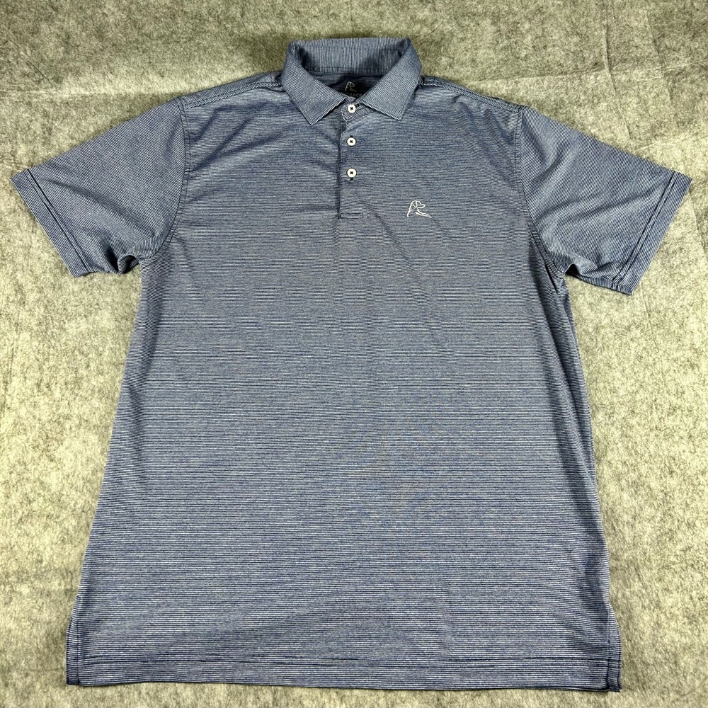 Rhoback Blue Striped Mens Golf Polo Size Medium